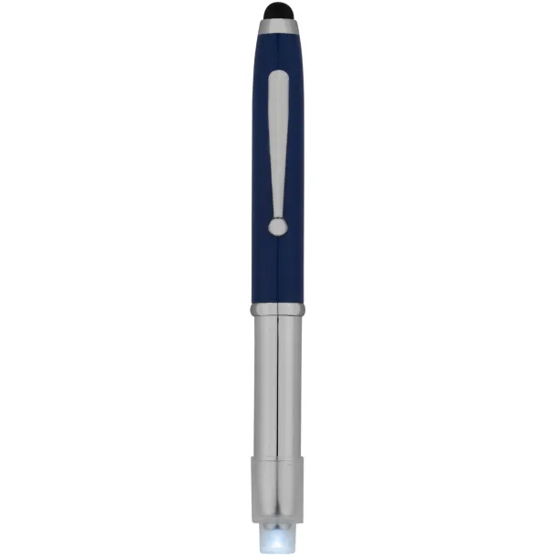 Xenon stylus ballpoint pen with LED light - Bullet Royal blue Silver