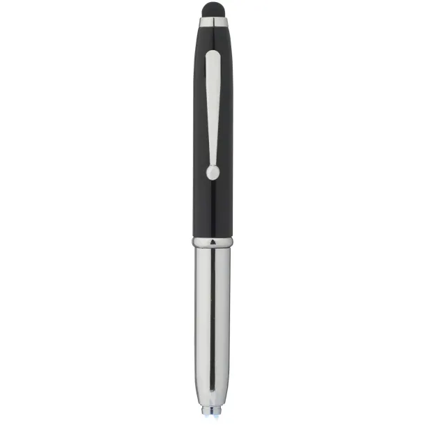 Xenon stylus ballpoint pen with LED light - Bullet Crna Silver