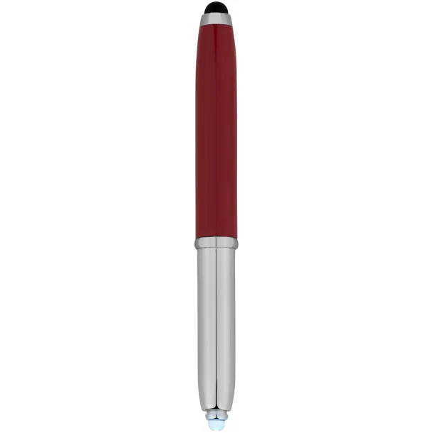 Xenon stylus ballpoint pen with LED light - Bullet Red Silver