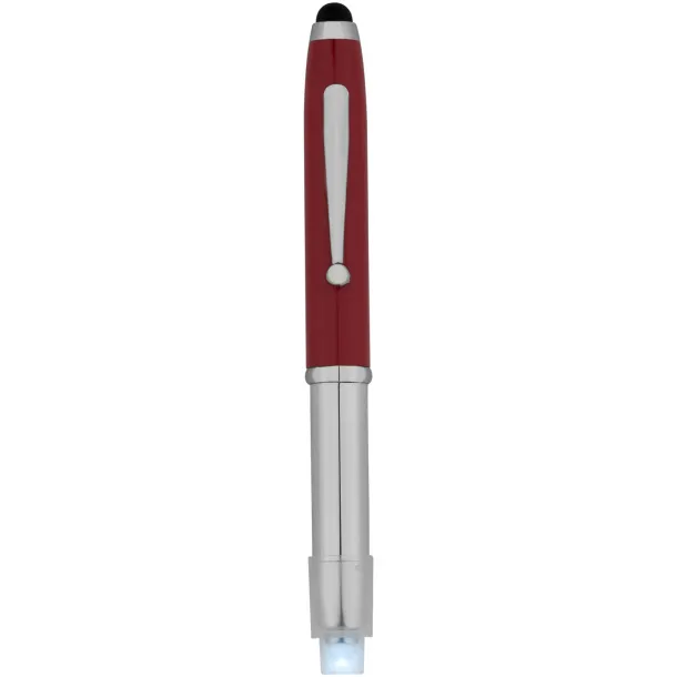 Xenon stylus ballpoint pen with LED light - Bullet Red Silver