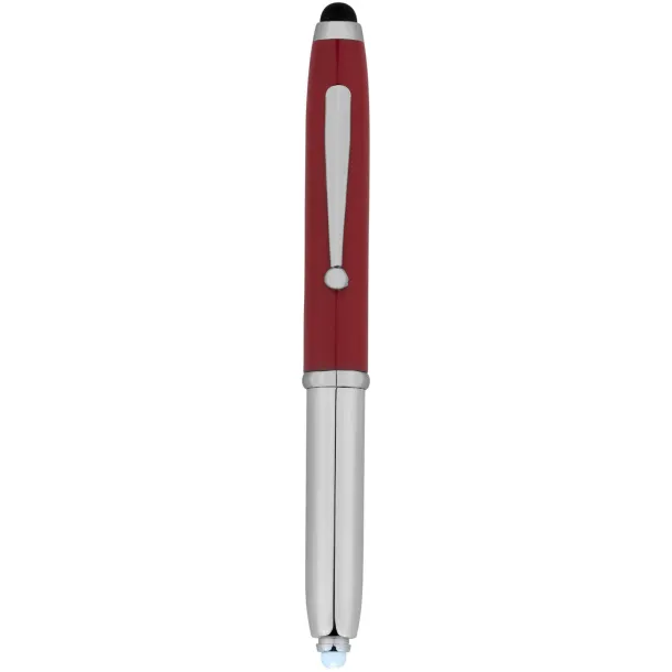 Xenon stylus ballpoint pen with LED light - Bullet Red Silver