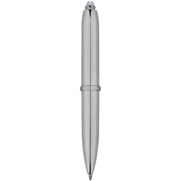 Xenon stylus ballpoint pen with LED light - Bullet White Silver