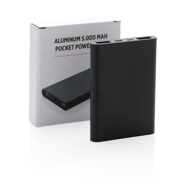  Aluminijska prijenosna baterija od 5000 mAh Crna