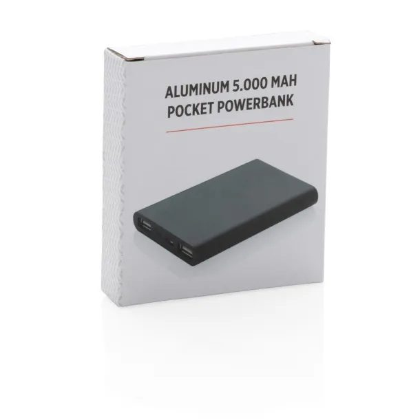  Aluminium 5.000 mAh pocket powerbank Black