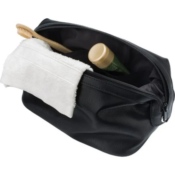  Leather cosmetic bag Crna