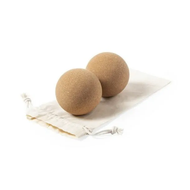  Set of cork yoga balls brown