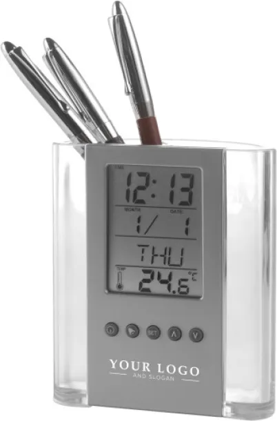 CARTER ABS pen holder with clock