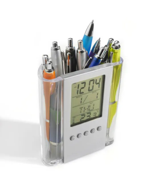 CARTER ABS pen holder with clock