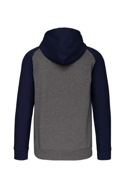  UNISEX TWO-TONE ZIPPED HOODED FLEECE JACKET - Proact Grey Heather Blue Dusk