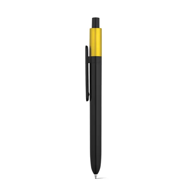 KIWU Metallic ABS ballpoint with shiny finish and lacquered top with metallic finish Yellow