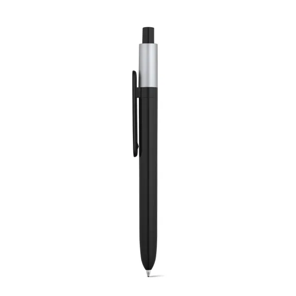 KIWU Metallic ABS ballpoint with shiny finish and lacquered top with metallic finish Satin silver