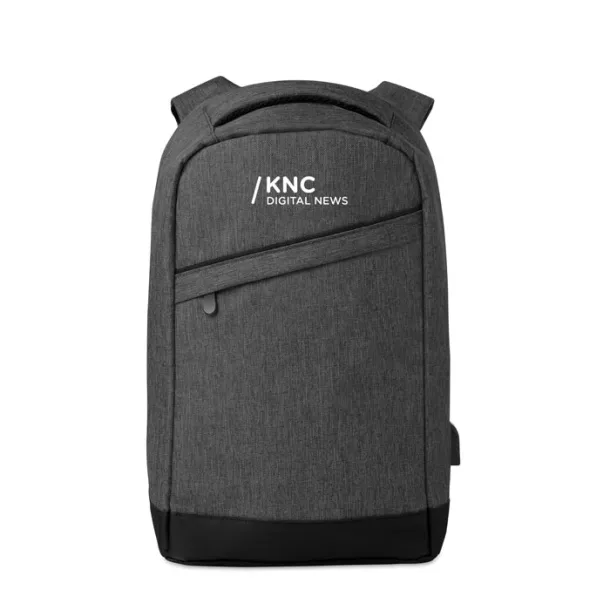 BERLIN 2 tone backpack incl USB plug Black