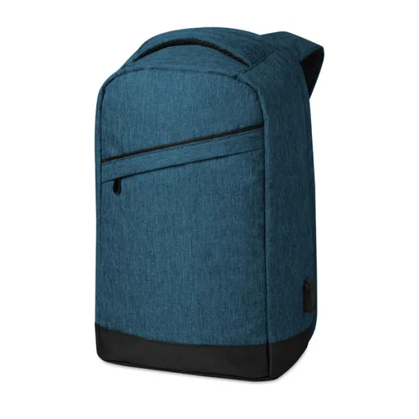 BERLIN 2 tone backpack incl USB plug Blue