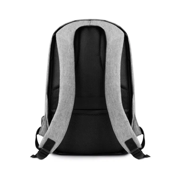 BERLIN 2 tone backpack incl USB plug Grey