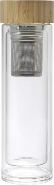 Vicente Boca s dvostrukim stijenkama od bambusa i stakla, 420 ml brown