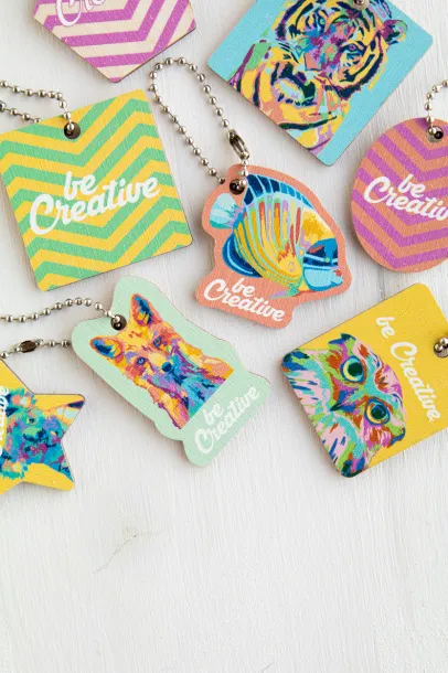 CreaFob Wood personalizirani privjesak za ključeve (oblik po narudžbi) Prirodna