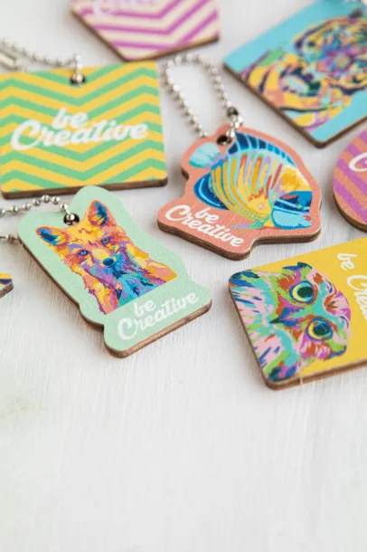 CreaFob Wood personalizirani privjesak za ključeve (oblik po narudžbi) Prirodna