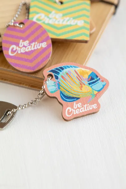 CreaFob Wood personalizirani privjesak za ključeve (oblik po narudžbi) Prirodna