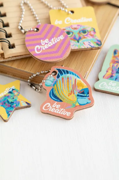 CreaFob Wood personalizirani privjesak za ključeve (oblik po narudžbi) Prirodna