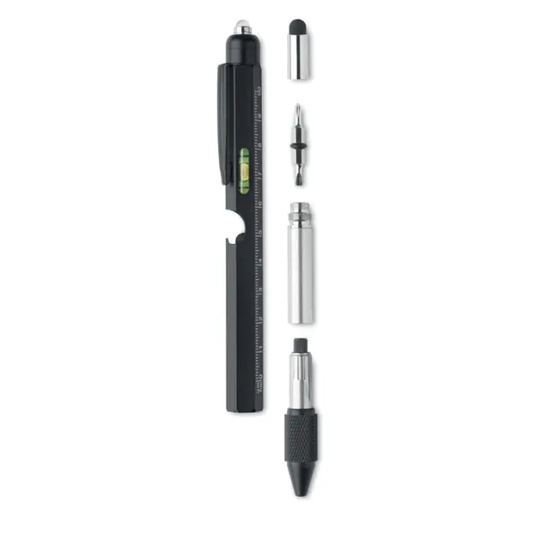 RETOOL Spirit level pen with ruler Black