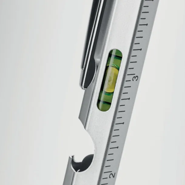 RETOOL Spirit level pen with ruler Matt Silver