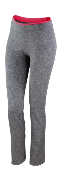  Women's Fitness Trousers - Spiro Sport Grey Marl Hot Coral