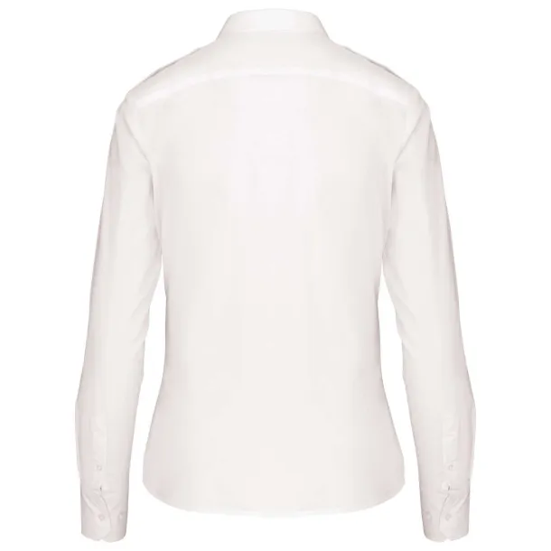  LADIES’ LONG-SLEEVED PILOT SHIRT - Kariban White