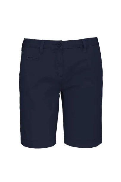  LADIES' WASHED EFFECT BERMUDA SHORTS - Kariban Washed Navy