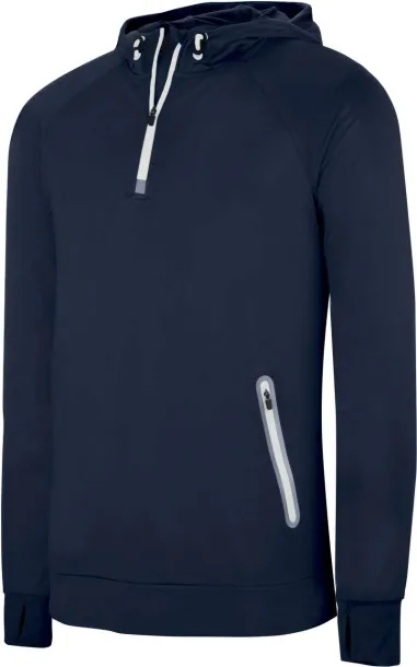  ZIP NECK HOODED SPORTS SWEATSHIRT - Proact Navy