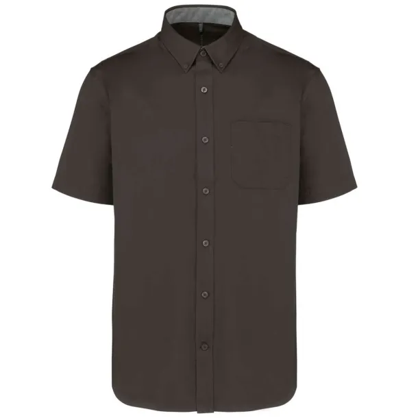  MEN'S ARIANA III SHORT SLEEVE COTTON SHIRT - Kariban Tamno siva