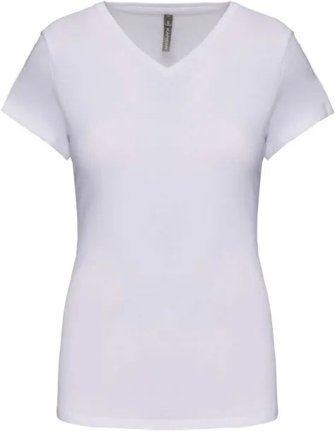  LADIES' SHORT-SLEEVED V-NECK T-SHIRT - 160 g/m² - Kariban White