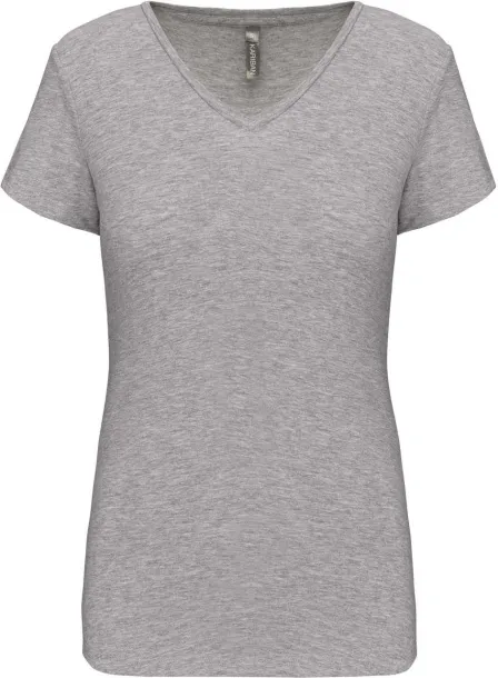  LADIES' SHORT-SLEEVED V-NECK T-SHIRT - 160 g/m² - Kariban Light Grey Heather