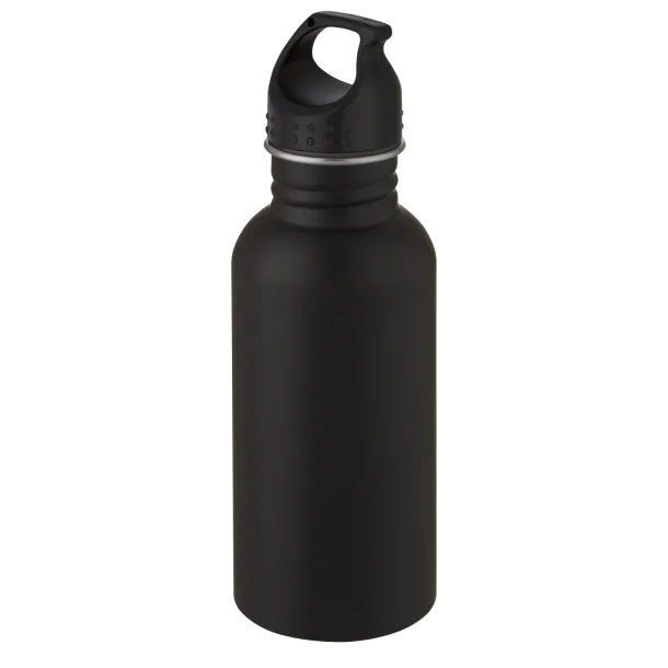 Luca 500 ml stainless steel sport bottle - Unbranded Solid black