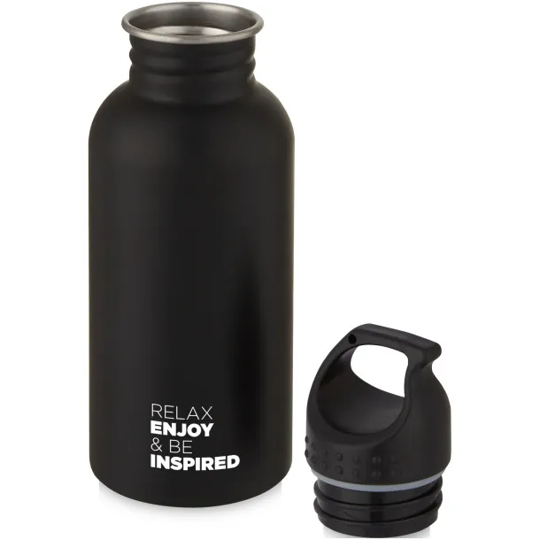 Luca 500 ml stainless steel sport bottle - Unbranded Solid black