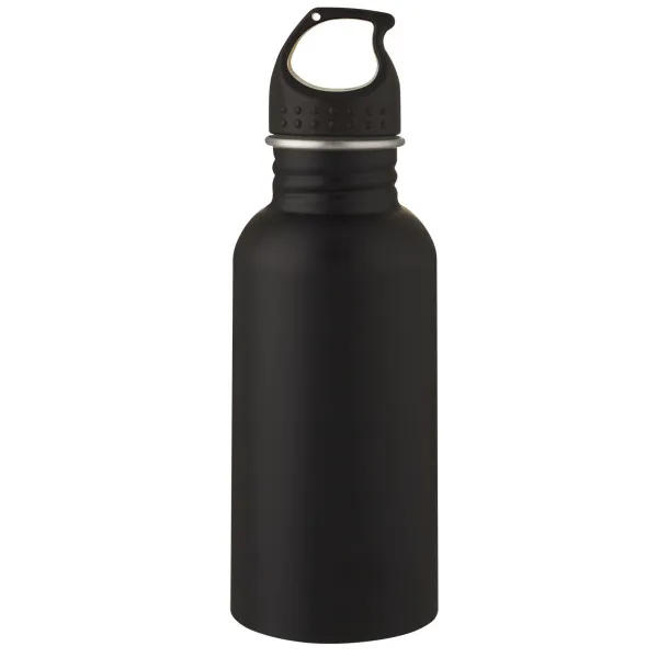 Luca 500 ml stainless steel sport bottle - Unbranded Solid black