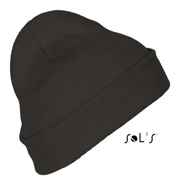  SOL'S PITTSBURGH - SOLID-COLOUR BEANIE WITH CUFFED DESIGN - SOL'S Tamno siva