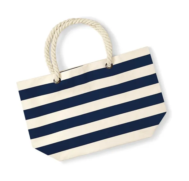  Nautical Beach Bag - Westford Mill Natural Navy