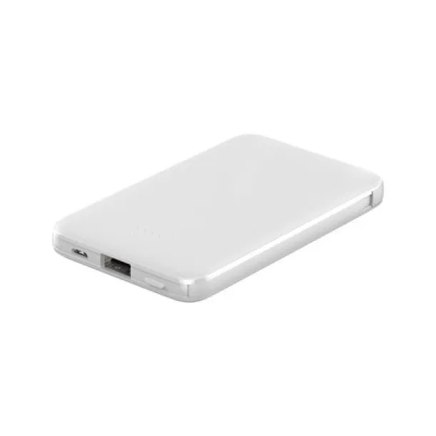  Power bank 5000 mAh with integrated cables, adapter included white