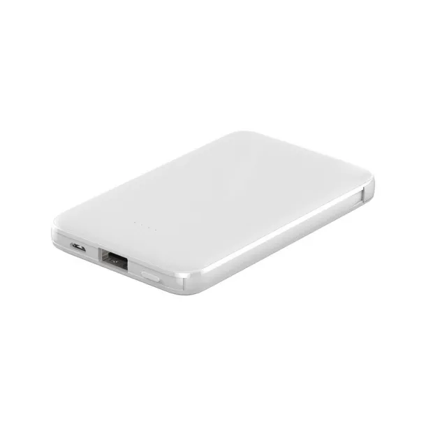  Power bank 5000 mAh with integrated cables, adapter included white