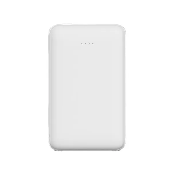  Prijenosna baterija 5000 mAh s ugrađenim kablovima white