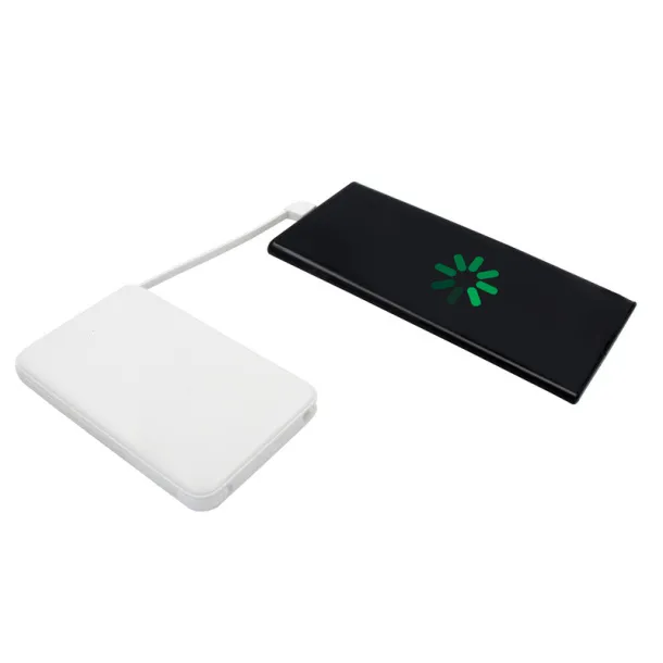  Power bank 5000 mAh with integrated cables, adapter included white