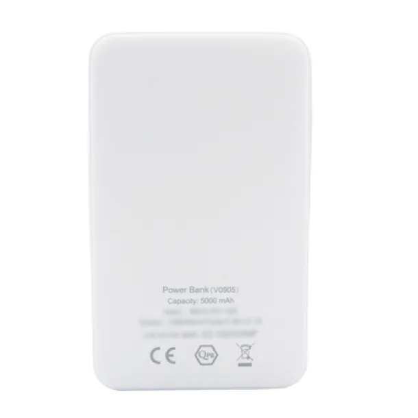  Power bank 5000 mAh with integrated cables, adapter included white