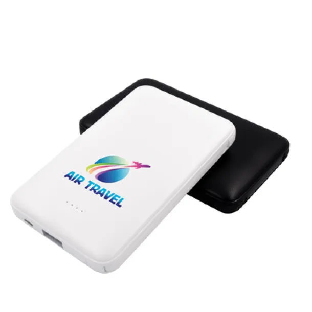  Power bank 5000 mAh with integrated cables, adapter included white