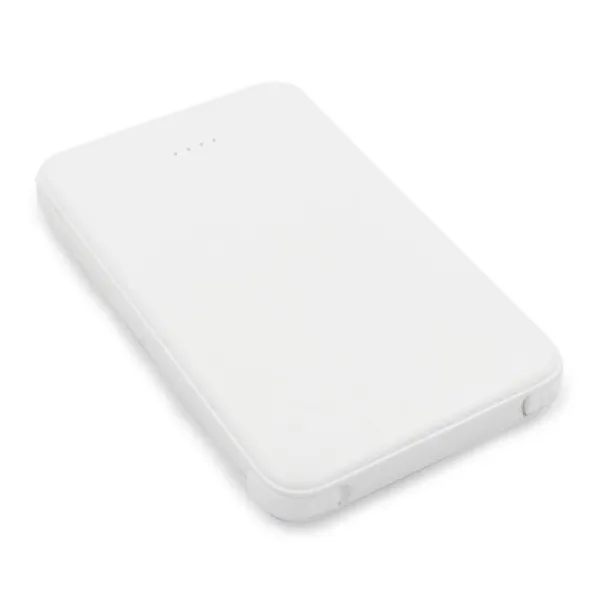  Power bank 5000 mAh with integrated cables, adapter included white