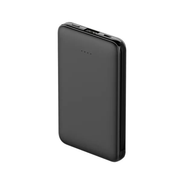  Prijenosna baterija 5000 mAh s ugrađenim kablovima black