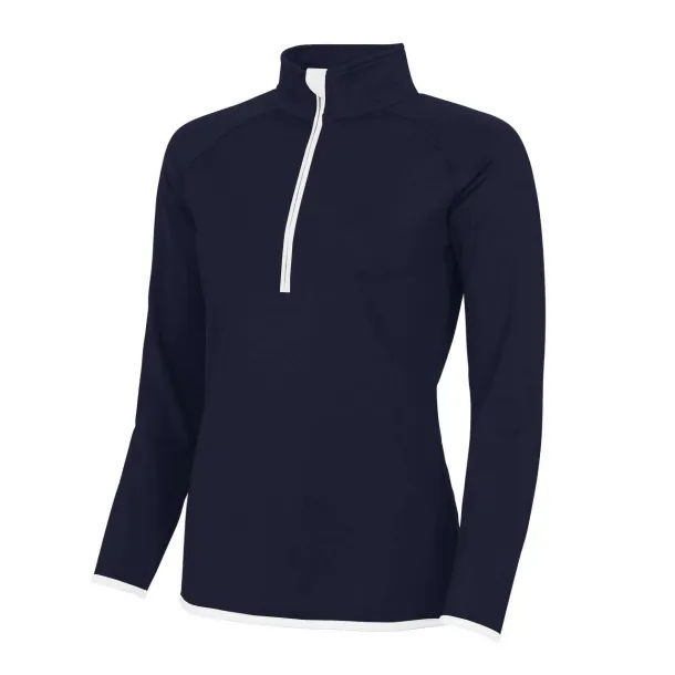  WOMEN'S COOL 1/2 ZIP SWEAT - Just Cool French Navy White