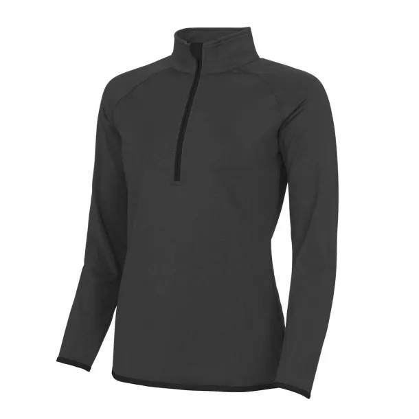  Cool ženska majica s 1/2 zipom, 280 g/m2 - Just Cool Ugljen Crna