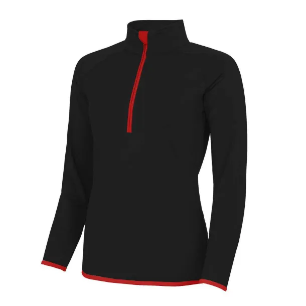  WOMEN'S COOL 1/2 ZIP SWEAT - Just Cool Jet Black Red