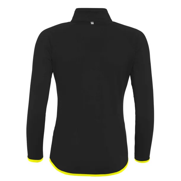  WOMEN'S COOL 1/2 ZIP SWEAT - Just Cool Jet Black Electric Yellow