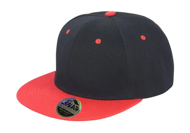  Bronx Original Flat Peak Dual Color - Result Headwear Black Crvena